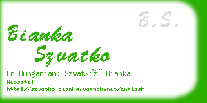 bianka szvatko business card